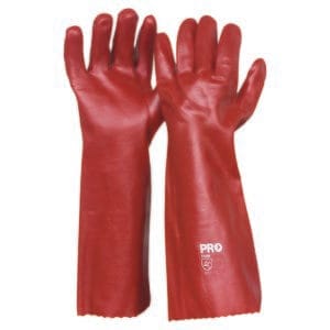 SAFETY GLOVES RED PVC 45CM