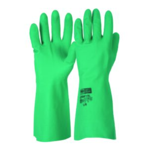 SAFETY GLOVES CHEM RESIST GREEN NITRILE LENGTH 33CM SIZE XL (9)